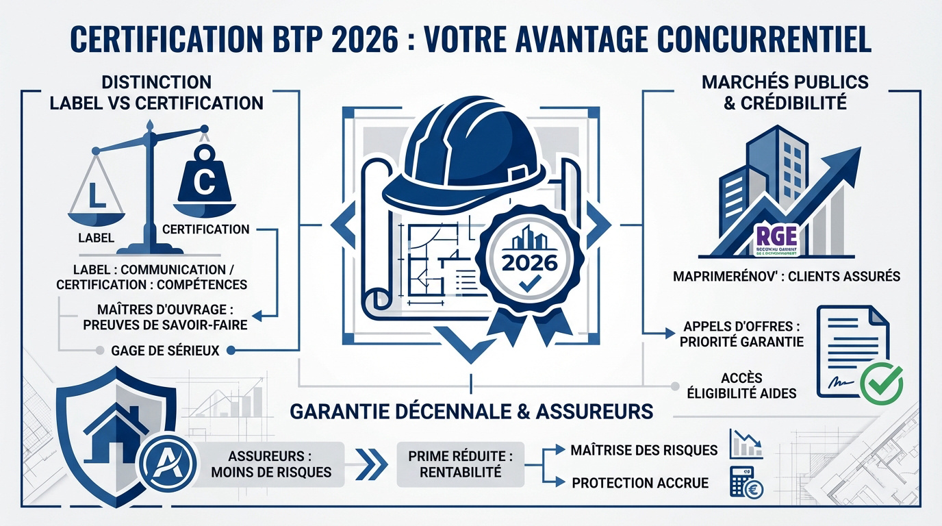 Artisan du BTP consultant ses certifications professionnelles sur un chantier