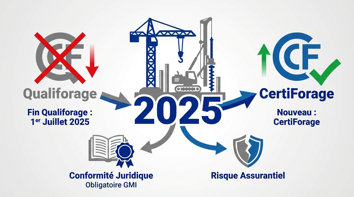 Transition réglementaire entre le label Qualiforage et la nouvelle certification CertiForage pour la géothermie