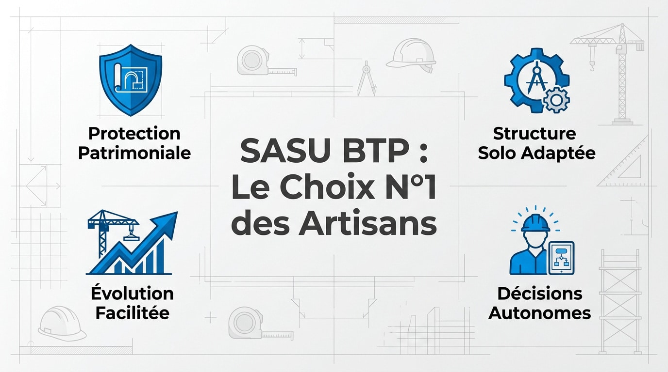 Artisan du bâtiment consultant les plans de sa SASU BTP sur un chantier
